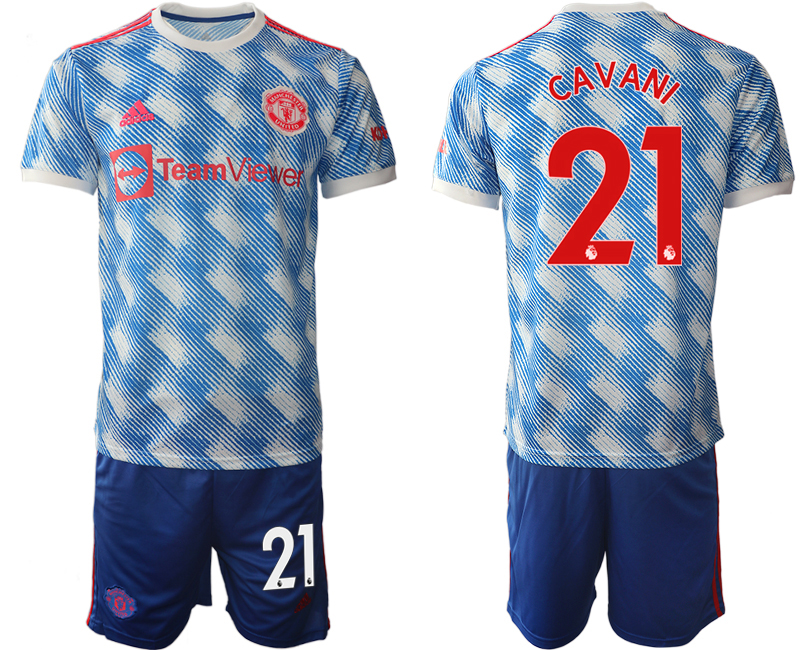 Men 2021-2022 Club Manchester United away blue #21 Soccer Jersey